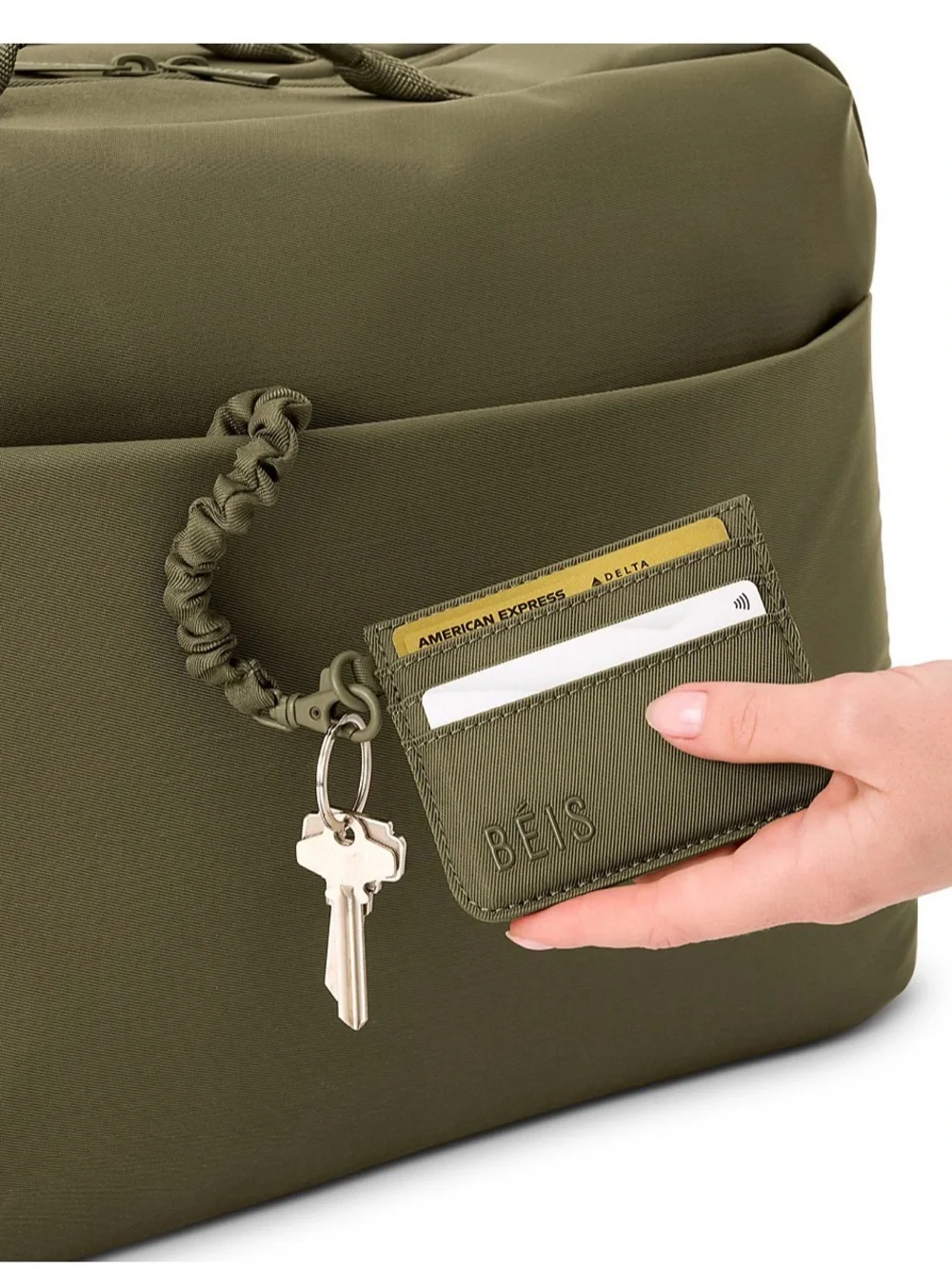 BEIS Olive Green Laptop Bag with Adjustable Shoulder Strap